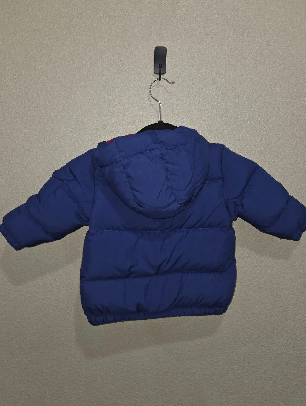 Ralph Lauren Toddler Blue Puffer Jacket with Hood, 18m